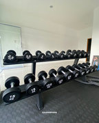 Round Dumbbells with Two-Tier Rack Set-Up